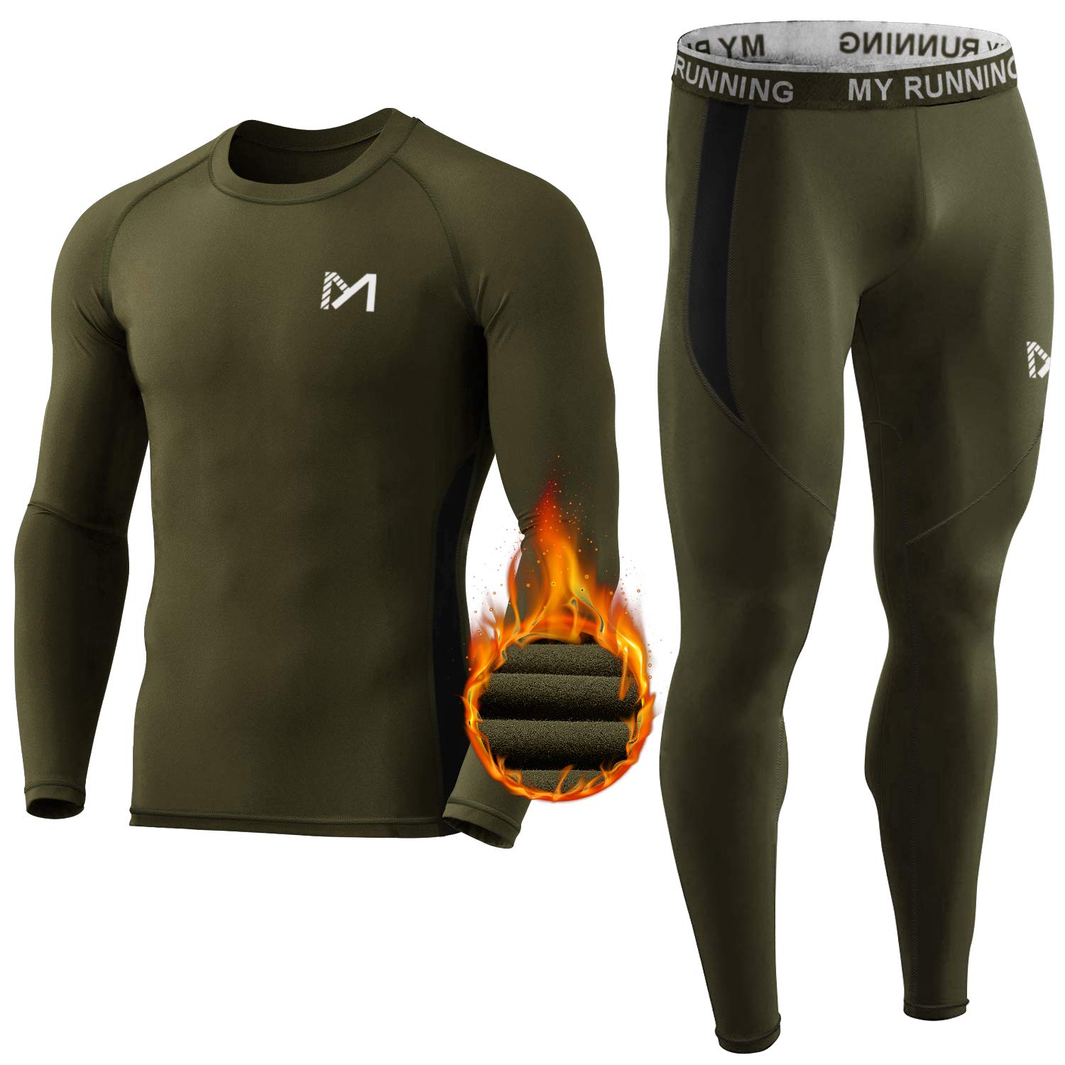 Mens Thermal Underwear Set Wicking Long Johns Quick Dry Base