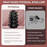 PhysKcal 30kg All Black Dumbbell Set 5 Pairs with Steel Rack view 3