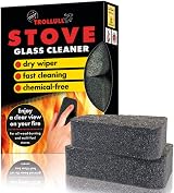 Trollull Stove Glass Cleaner for Woodburning Stoves 2 Pieces with Sponge view 1
