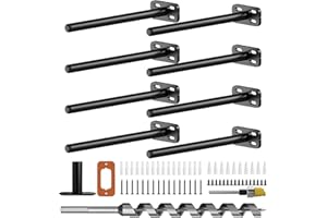 CRAFTERSPIRIT 8pcs Wall Shelf Brackets Heavy Duty Floating Shelf Bracket Hidden,Invisible Black Shelving Brackets Decorative Floating Shelf Hardware Heavy Duty,Metal Shelf Support Bracket(8"-8pcs)