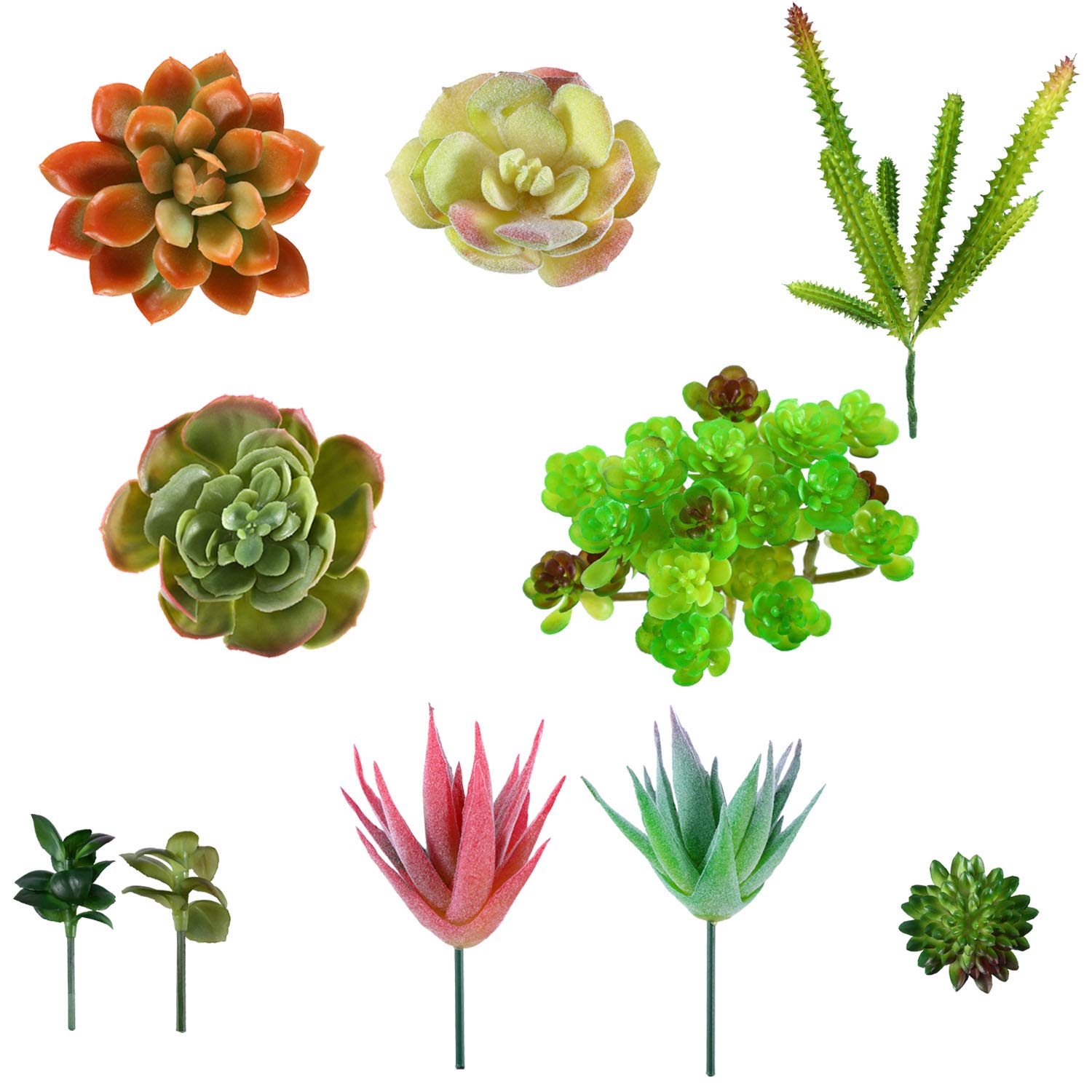 Beaspire Artificial Fake Succulent Plants 9 PCS Fake Plants Unpotted Faux Succulent Assorted for Indoor or Outdoor Decor, Office and Garden Arrangements Decoration