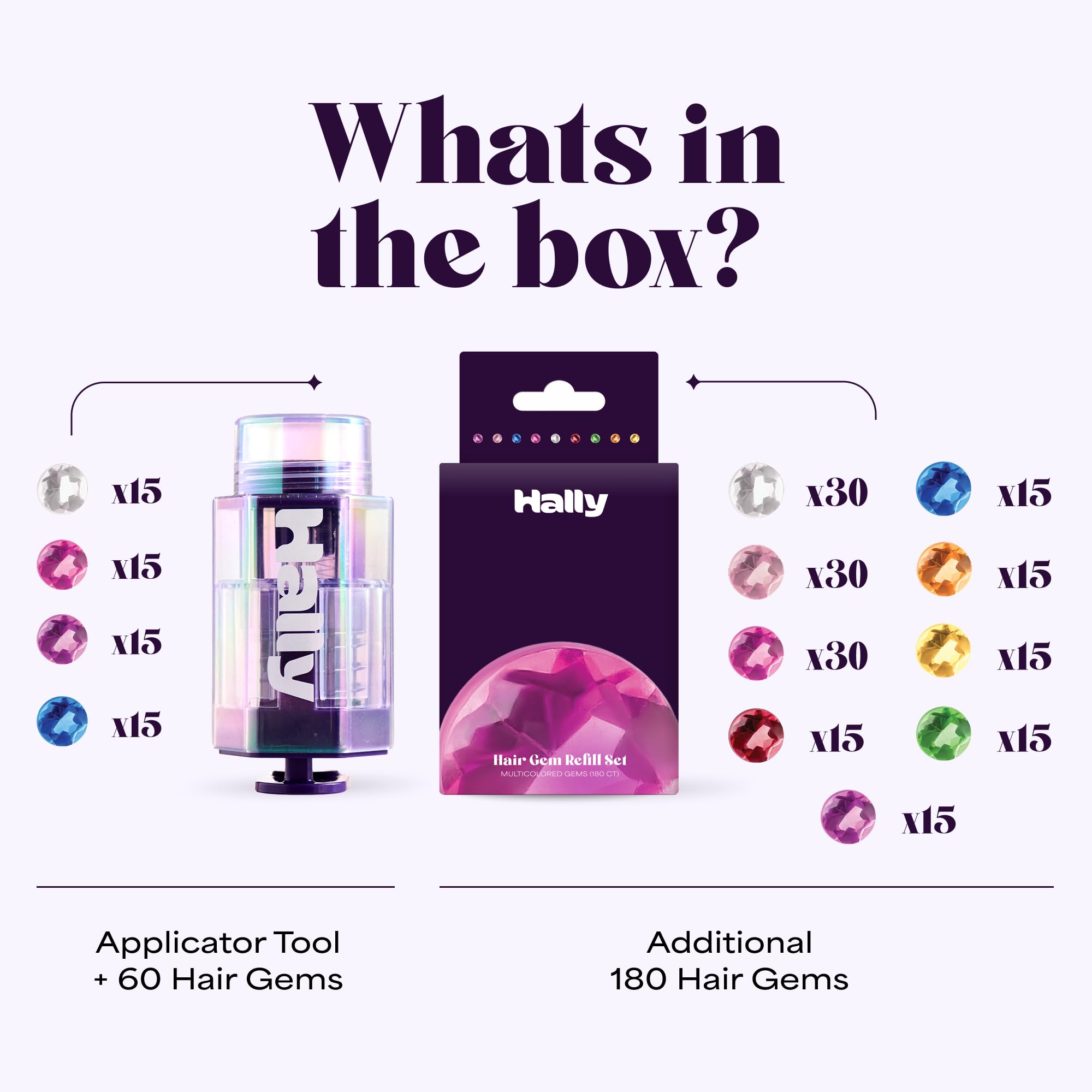 Hair Gem Pen for Girls – 240 Stick-On Hair Gems & Stamper Tool – Hair Jewels Kit for Kids, Festivals, School, Christmas, Parties, Weddings – Easy to Apply & Remove – Hair Accessories by Hally Hair