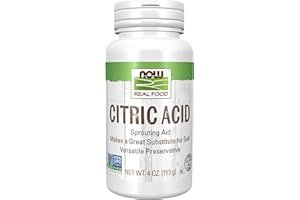 NOW Foods, Citric Acid, Sprouting Aid, Great Substitute for Salt, Preservative Found in Citrus Fruits, 4-Ounces