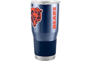 Team Fan Apparel NFL 30oz Gameday Stainless Steel Tumbler, Insulated For Hot & Cold, Slider Lid, Silicone Grip, Officially Licensed (Chicago Bears - Navy)