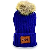 Zeta Phi Beta Pom Pom Beanie Hat Blue