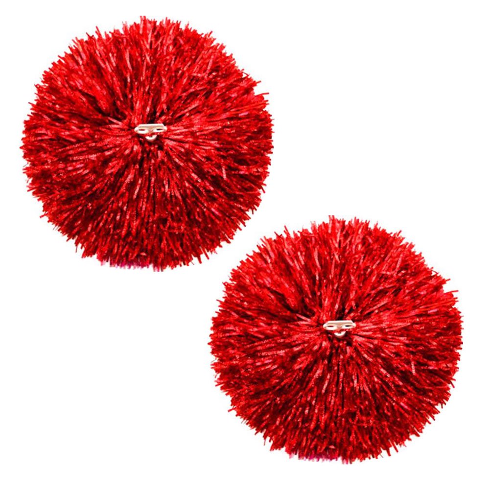 thefancypumpkin 1 Pair 11.81 Inch Team Sports Cheerleading Poms-Red