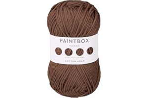 Paintbox Yarns 100% Cotton Aran Yarn 1.76oz (50g), 93 Yards (85m) - Coffee Bean Worsted Wool for Crochet or Knitting - Soft, Lightweight for Clothes