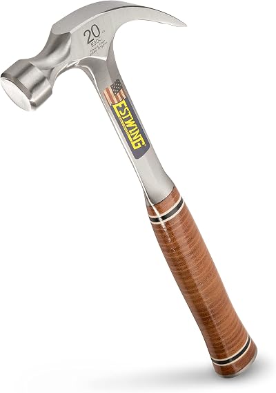 Estwing E20C 20oz Curved Claw Hammer Leather Grip Blue Finish 560g