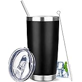 YEBTS Life 20 oz Tumbler with Lids and Straws, Stainless Steel Insulated Travel Coffee Mug, Double Wall Vacuum Insulated Tumb