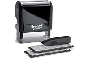 Trodat Printy 4912 Self Inking Do it Yourself (DIY) 4 line Personalized Custom Message or Address Stamp kit with Black Ink, Impression Size: 3/4” x 1-7/8” inch (Black)