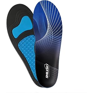 SMILESKY Gel Insoles for Men Women Standing All Day Superior Comfort with Massaging Gel Technology, Relieves Tired Achy Feet