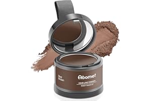 Abomet Root Touch Up Instantly Gray Hair Coverage Hairline Powder for Women & Men, Medium Brown for Concealing Hair Loss & Thinning Hair