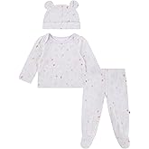 HUGGIES unisex-baby Long Sleeve Top, Pants and Hat 3-piece Outfit Set