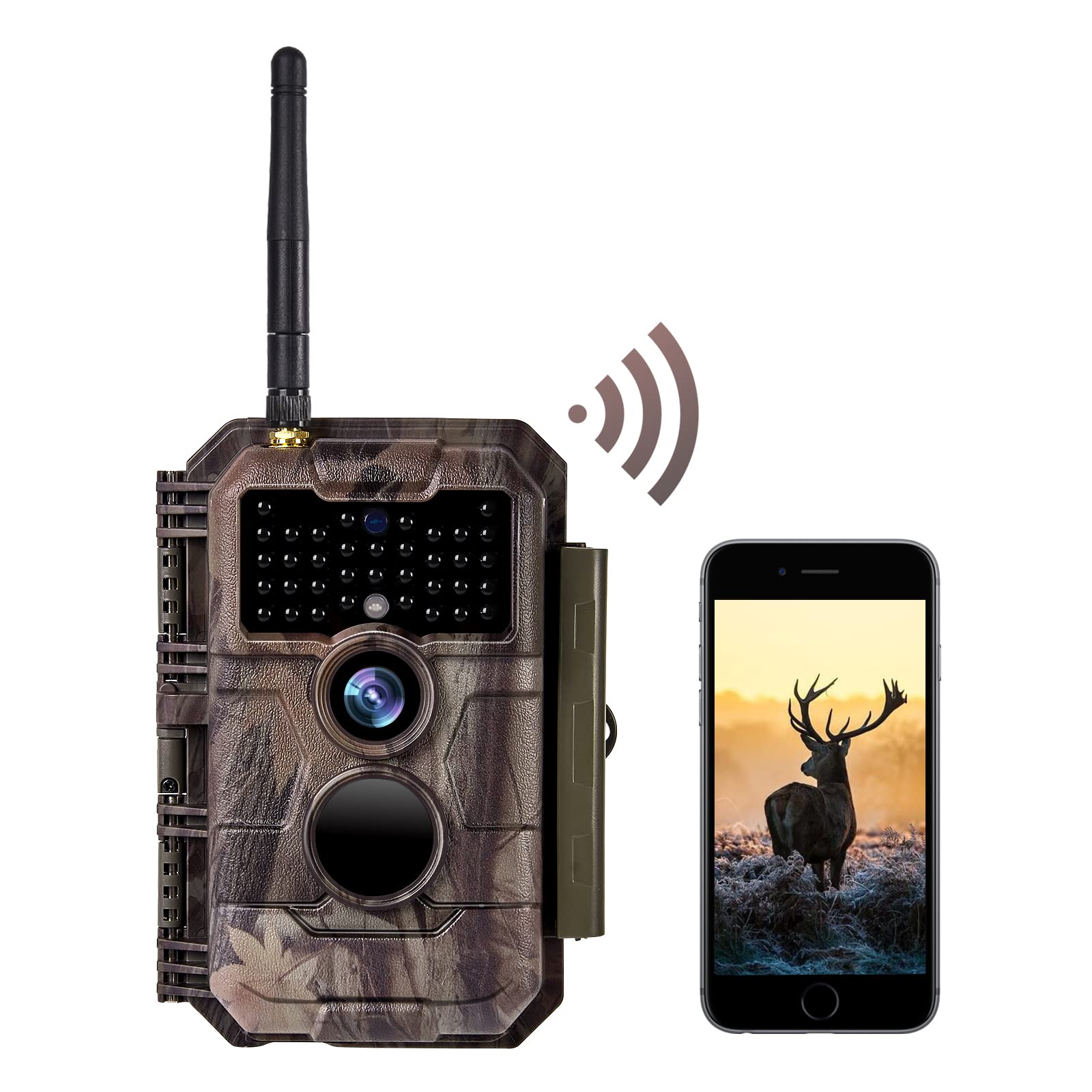 Wildlife Camera WiFi Bluetooth,48MP 1296P Game & Trail Camera With Night Vision Motion Activated, No Glow 940nm IR LEDs,IP66 Waterproof Garden Camera Trap for Wildlife Monitoring & Home Security