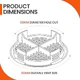 Home Smart 4x 70mm White Plastic Round Soffit Air Vent Push Fit UPVC Fascia Disc view 2