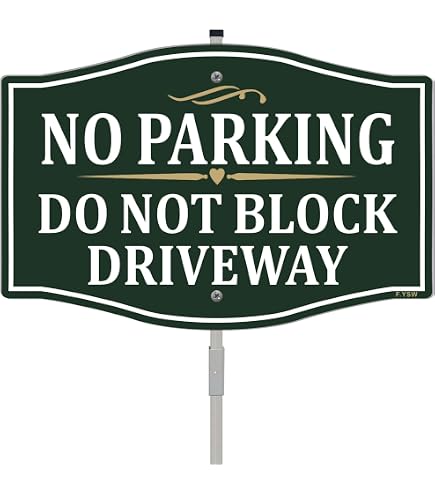 Amazon.com: Yuzkouge No Parking Do Not Block Driveway Sign With