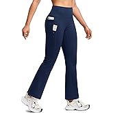 ISEEGZ Yoga Pants Women Fleece Lined High Waisted Pant Stretch Flare Bootcut with 4 Pockets Workout Casual