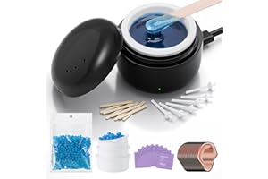 Azang Nose Wax Kit Men and Women 100g Wax USB Fast Heat Smart Constant Temp 12 Nose Hair Sticks 3 Silicone Pots Travel Size Unisex Suitable for Different Body Parts