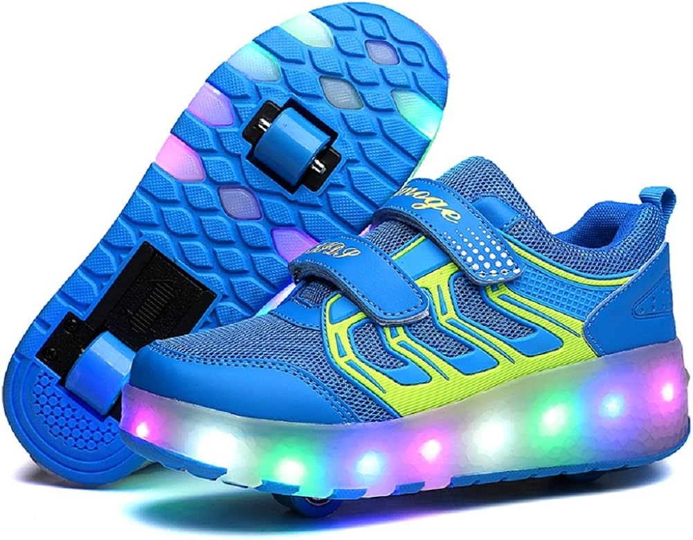 Chaussures à Roulettes LED Rechargeables YongerYong - 7 Couleurs Changeantes, Taille 27-41 EU