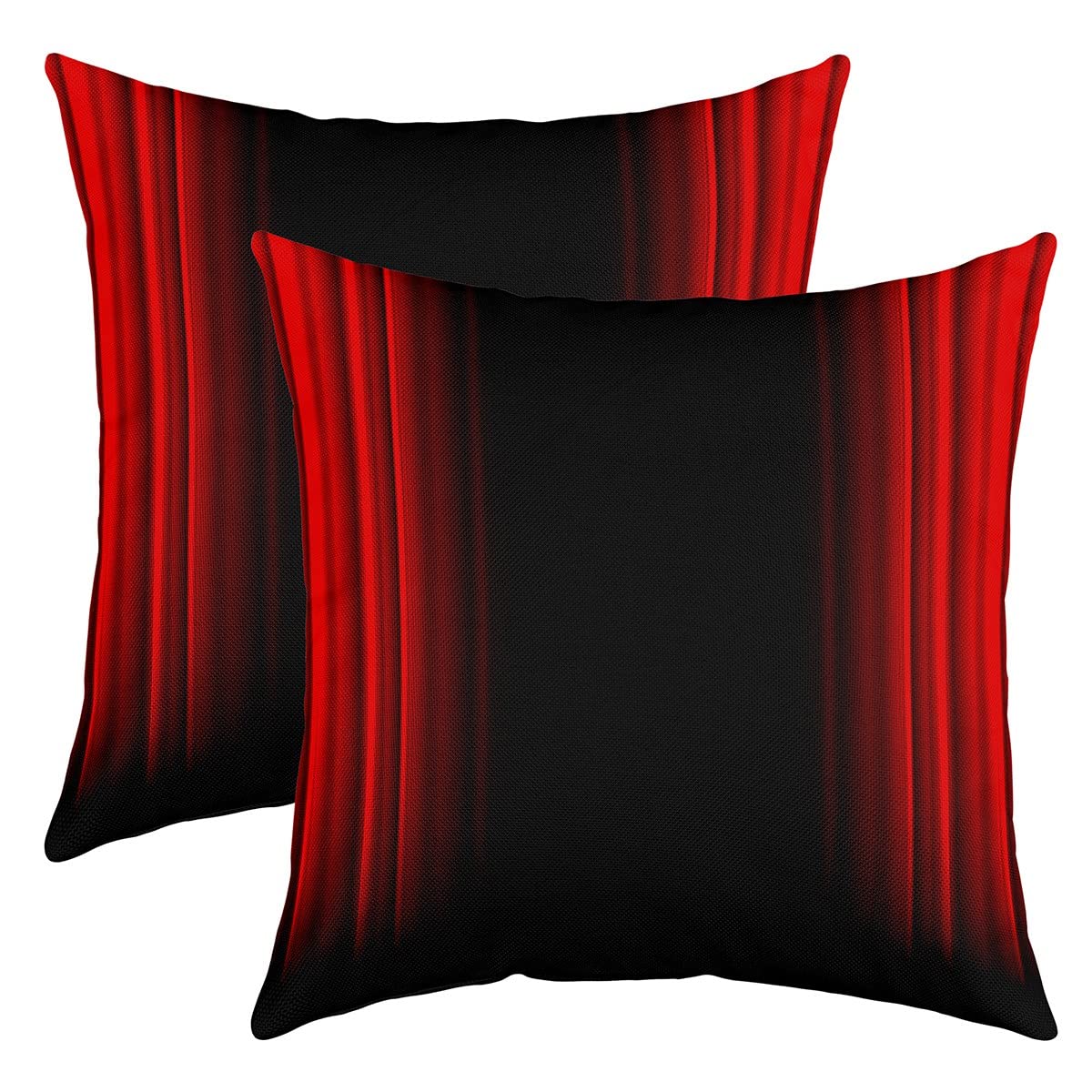 Loussiesd Abstract 2pcs Set Pillow Covers 45x45cm Red and Black Line Printing Cushion Simple Geometric Sofa Cushion Cover Abstract Shadow — image 1