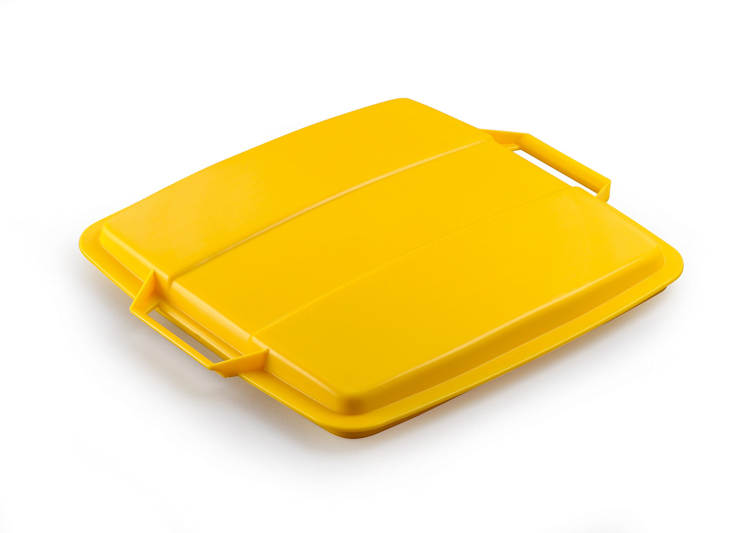 Durable DURABIN 90 Lid Yellow - To Be Used with DURABIN 90 Waste Bin - Easy to Grip Handle - Made of Strong Polypropylene