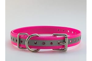 SPARKY PET CO Replacement Strap for Garmin Collars - 3/4" Wide Ultra-Durable Dog E-Collar Replacement for Training, Bark, Shock, Electric, and GPS Collars - 28" Adjustable LengthGarmin (Reflective Pink-FBA)
