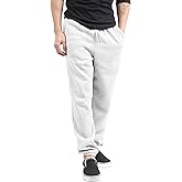 Mens Fleece Sweatpants Lightweight Elastic Jogger Loss Fit Drawstring Pants