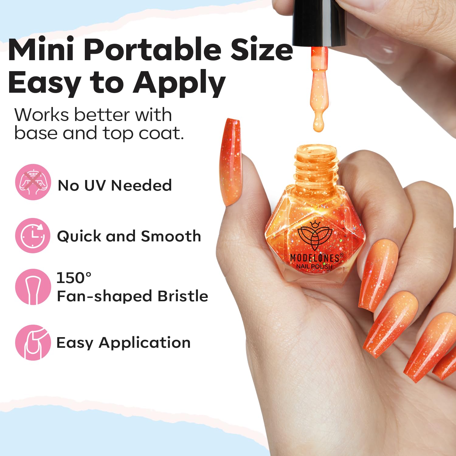 modelones Nail Polish 6 Colors Brown Nude Silver Glitter Nail Polish Set Skin Tone Spring Collection Quick Dry Mini Manicure DIY Nail Art Salon Home Gift For Women Girl - Image 6