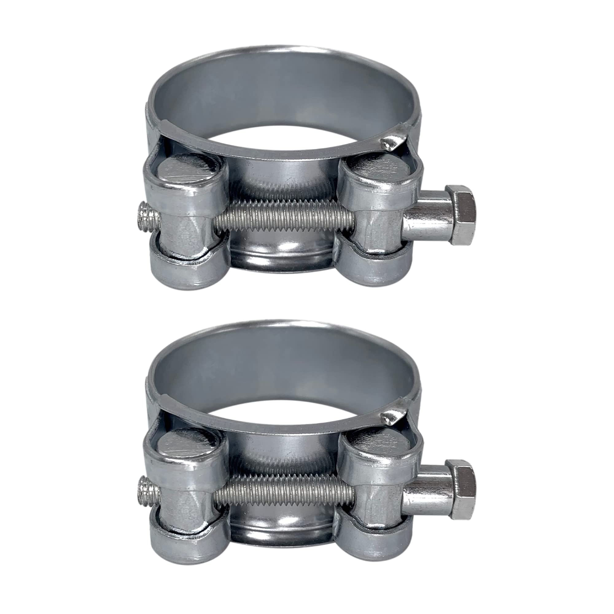 (Pack of 2 pcs) Pipe 48-51 mm Strong Reinforced Pipe Clamps, Galvanized Steel Tube Hose Clamp Fasteners (2 pcs, 48-51 mm)
