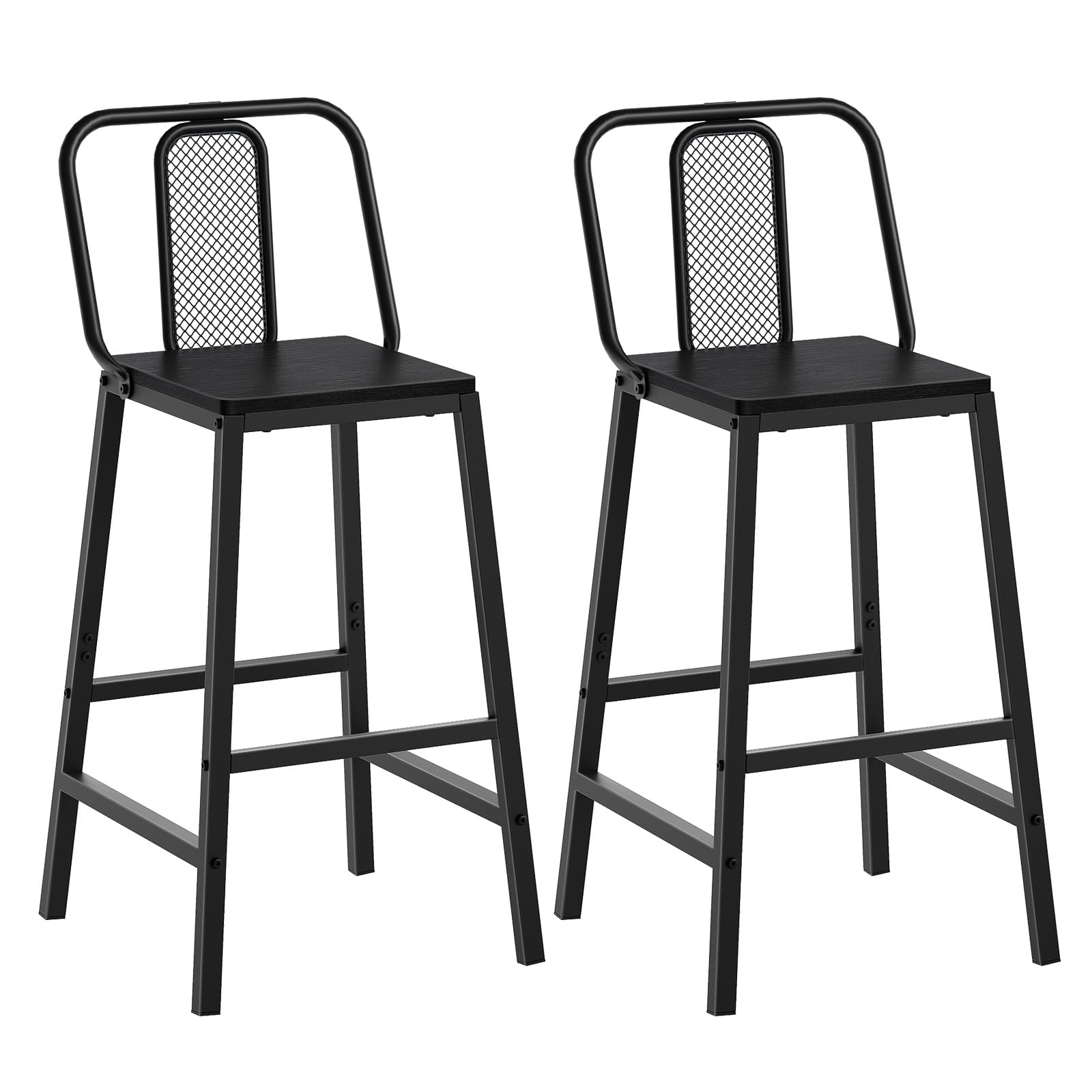 Photo 1 of **IMPERFECT** YATINEY Bar Stools, Set of 2 Bar Chairs, Black BY01L2BK