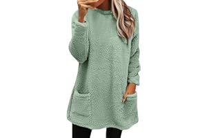 QINNYO Sweatshirt for Womens Fashion Winter Warm Sweater Pullover Fleece Thickening Plus Size Fall Clothes Casual Loose Tops
