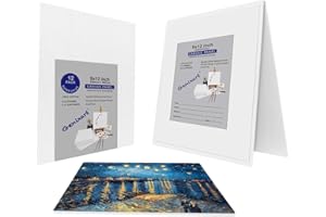 Genixart White Blank Canvas Panels, Primed Professional Artist Canvases Boards for Acrylics & Oils Painting (9"x12", 12Pack)