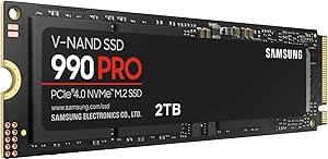 SAMSUNG 990 PRO SSD 1TB PCIe 4.0 M.2 2280 Internal Solid State Hard Drive, Seq. Read Speeds Up to 7,450 MB/s for High End Computing, Gaming, and Heavy Duty Workstations, MZ-V9P1T0B/AM