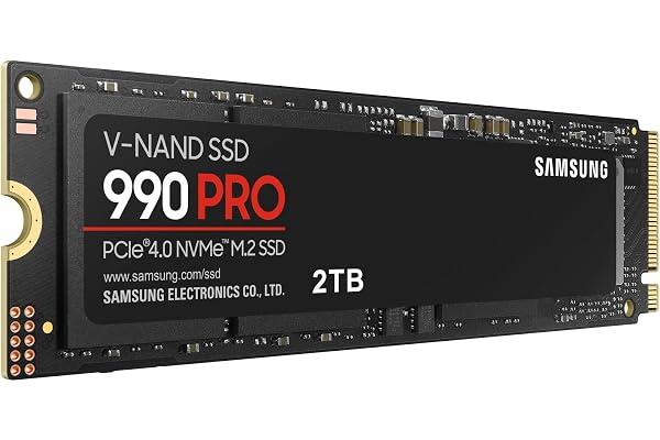 Samsung SSD 990 PRO 2TB, PCIe 4.0 M.2 2280, Up to 7,450 MB/s | NVMe Internal Solid State Hard Drive for High End Computing, Gaming, and Heavy Duty Workstations, (MZ-V9P2T0B/AM)