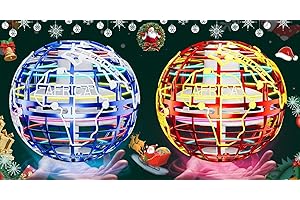 RIEYON Flying orb Ball 2024 Hover Boomerang Ball 6 Lighting Effects Cool Toys Gift for 678910+ Year Kids Teen Adults Indoor Outdoor Flying Ball Toy（Blue & Red）