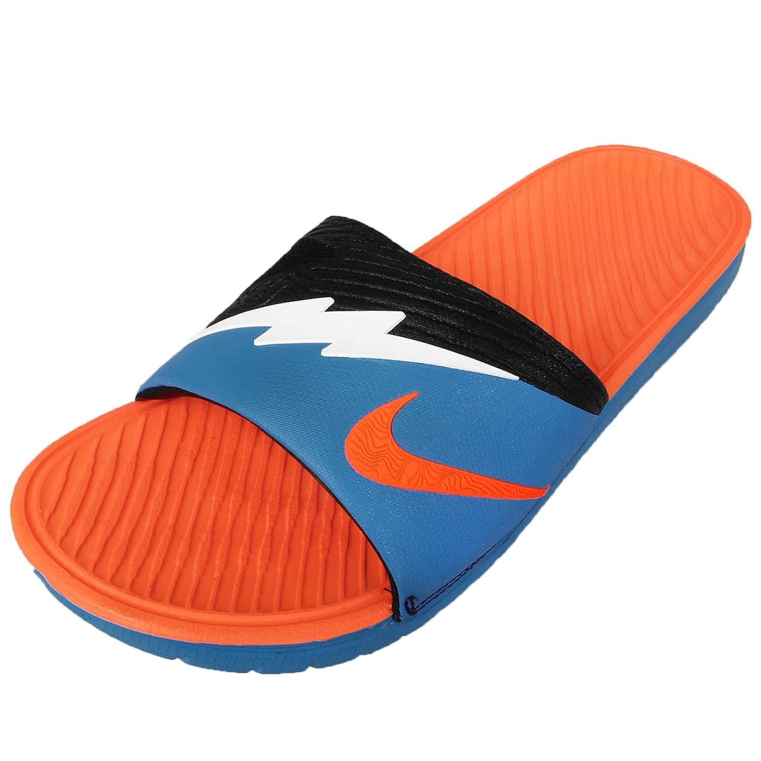 orange nike sliders