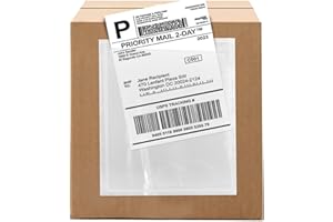 100 Count 4.5" x 5.5" Shipping Label Envelopes, Clear Packing List Pouches with Self-Adhesive Back, Top Loading for Shipping 