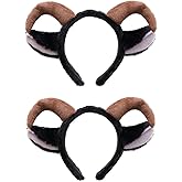 Pistha 2 PCS Animal Ears Headband Cute Furry Animal Ears Headbands for Halloween Costume