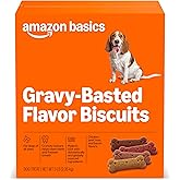 Amazon Basics Crunchy Dog Biscuits Gravy Basted Flavor Dog Treats 5 lb. Box