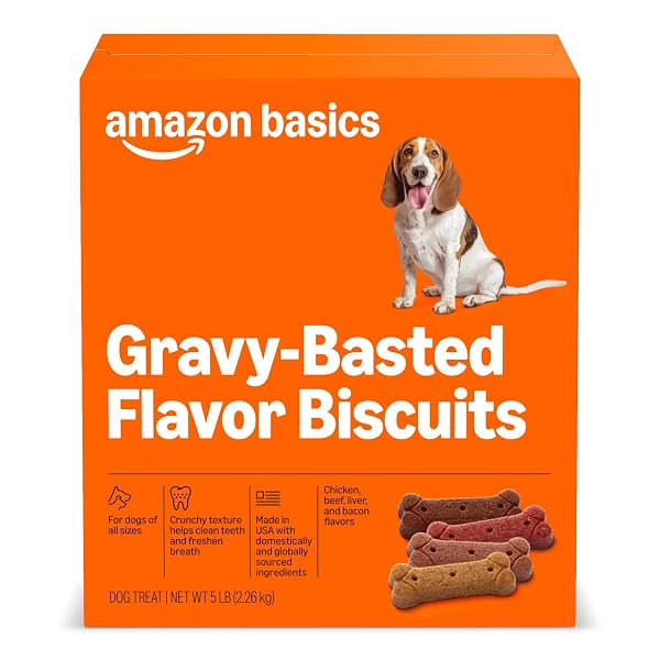 AMAZON BASICS CRUNCHY DOG BISCUITS GRAVY BASTED FLAVOR...