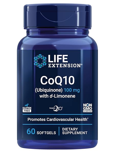 LIFE EXTENSION COQ10 (UBIQUINONE) WITH D-LIMONENE – HEART HEALTH, FIGHT GENERAL FATIGUE, BETTER ABSORPTION – GLUTEN-FREE, NON-GMO – 60 SOFTGELS