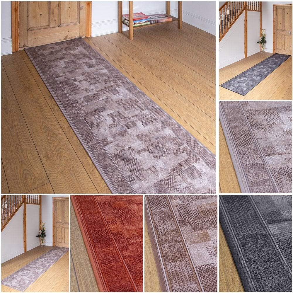Tribe Hallway Carpet Runner | Any Length Between 150cm - 600cm | Beige, Brown, Black or Terracotta | Non Slip | Anti Slip