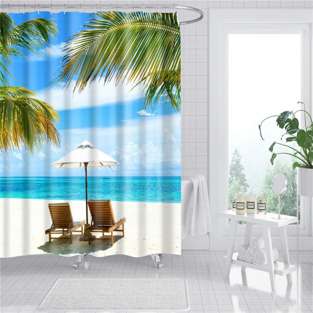 KGKBH mildew proof 3d shower curtains for bathroom seascape printing