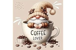 ZHUDENGXJL Coffee Lover Diamond Painting Kits for Adults,DIY Diamond Art Kits for Coffee Lover Beginner, 5D Full Drill Round Diamond Dots with Painting Kit Craft Kits for Home Wall Decor 12x12 Inch