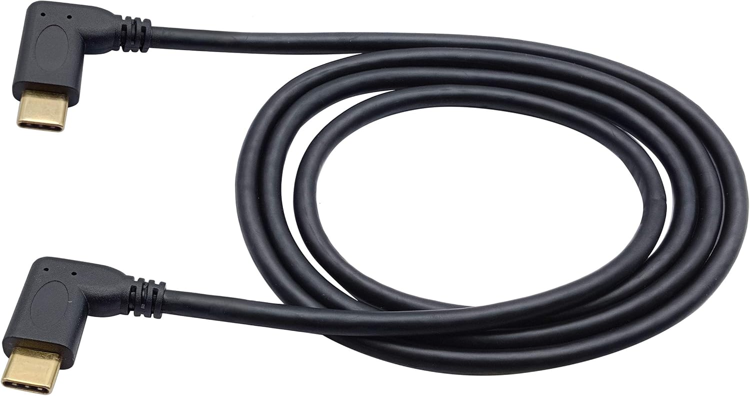 AAOTOKK 3.1 Type c Extension Cable 90 Degree USB 3.1 Type C Male to Male Gen 2 (10Gbps) Connector Extension Cable