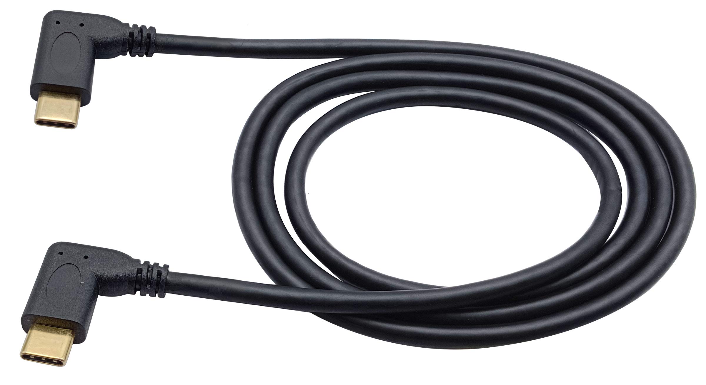 AAOTOKK 3.1 Type c Extension Cable 90 Degree USB 3.1 Type C Male to Male Gen 2 (10Gbps) Connector Extension Cable, Supports Charging, Data, Audio, Video Cable for New MacBook Pro 2017(1m-M/M)