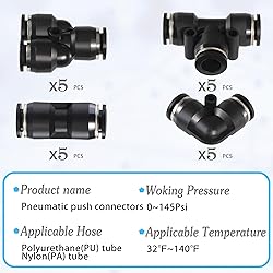 MSAEIQUN 20 Pcs 12mm od Push to Connect Fittings