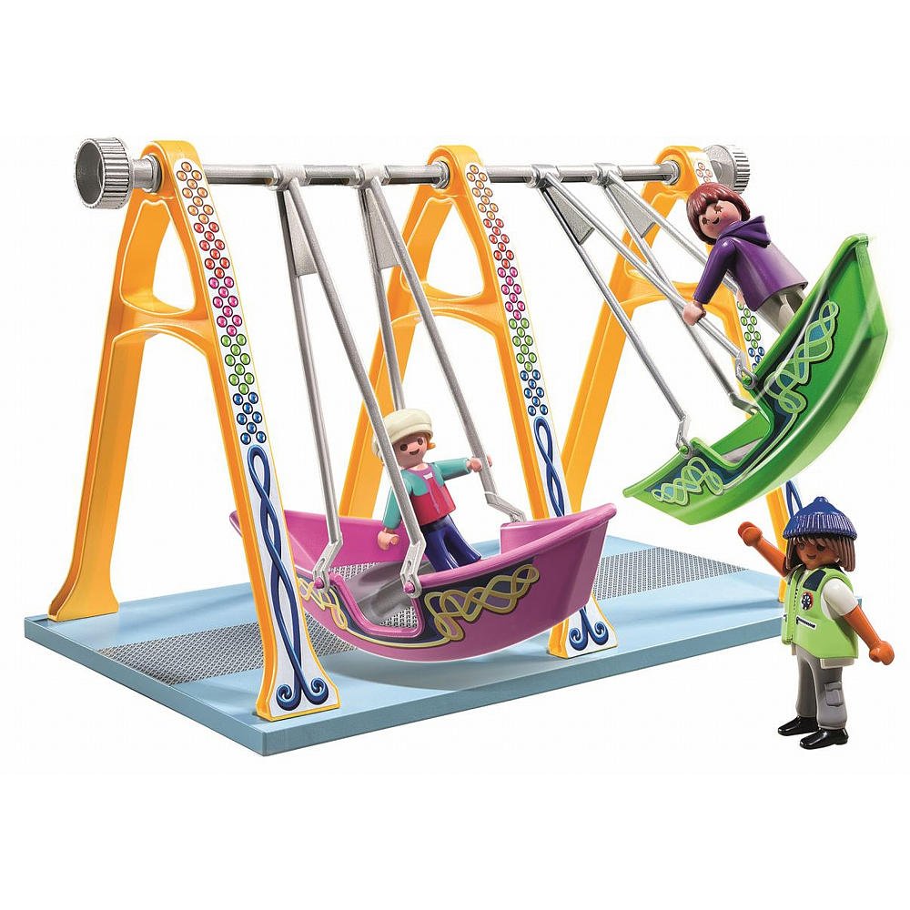 Playmobil 5553 Summer Fun Amusement Park Boat Swings, Fun Imaginative Role-Play, PlaySets Suitable for Children Ages 4+