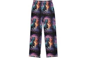 senya Pajama Pants Sleep Pants Soft Elastic Waist Pajama Lounge Pants Painting Horse for 6-14 Years Old