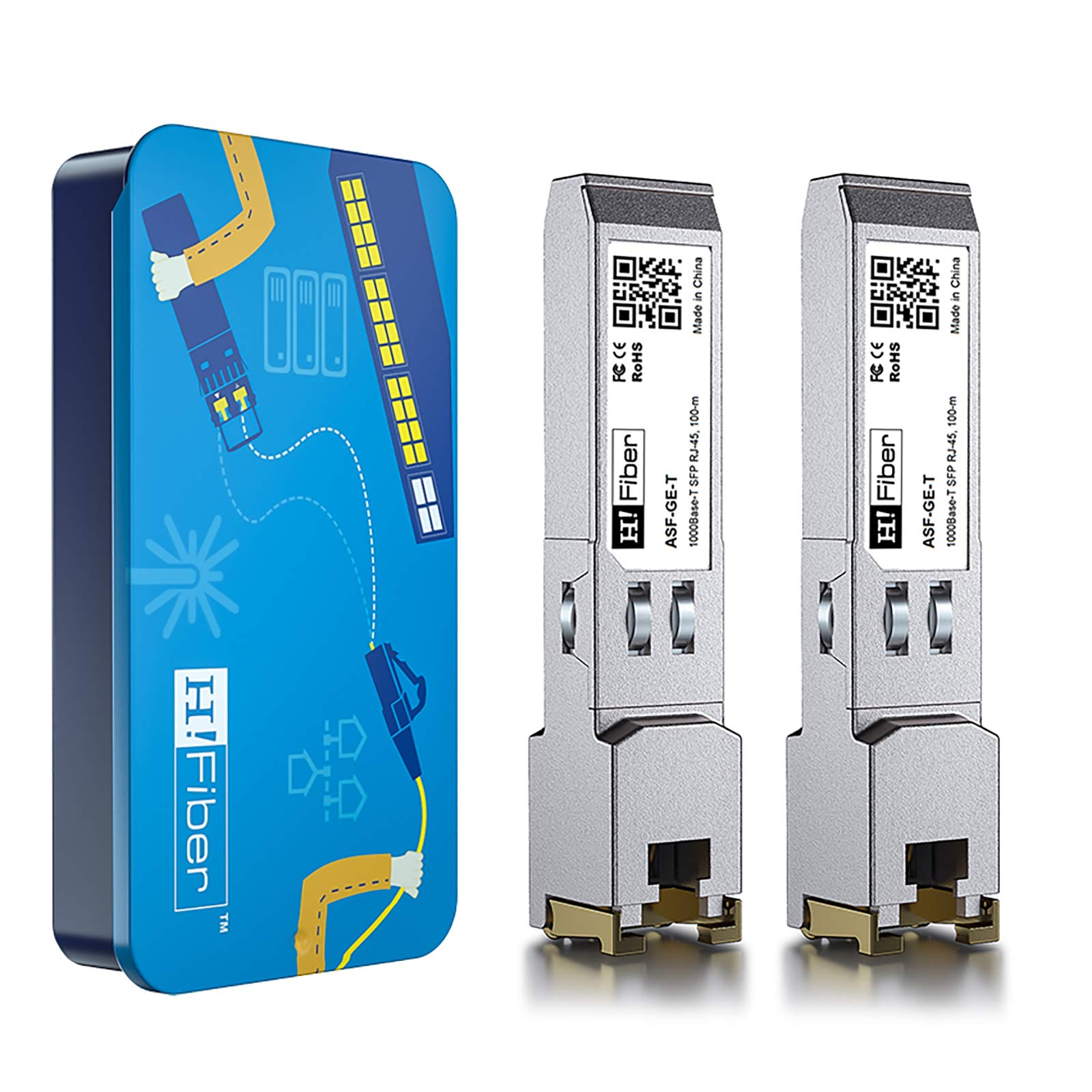 H!Fiber 1.25G SFP to RJ45 Module, 1000Base-T Copper